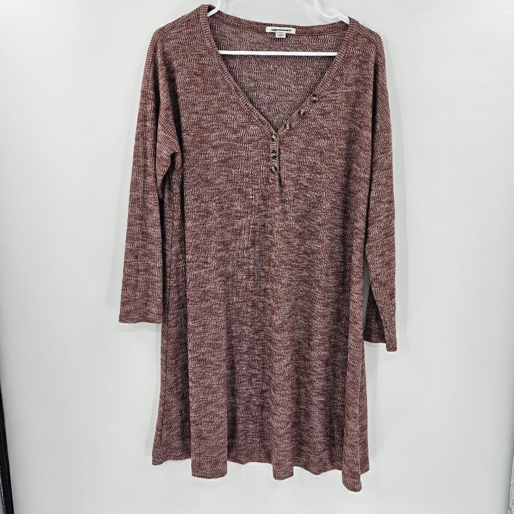American Eagle dress large red heathered maroon burgundy long sleeve